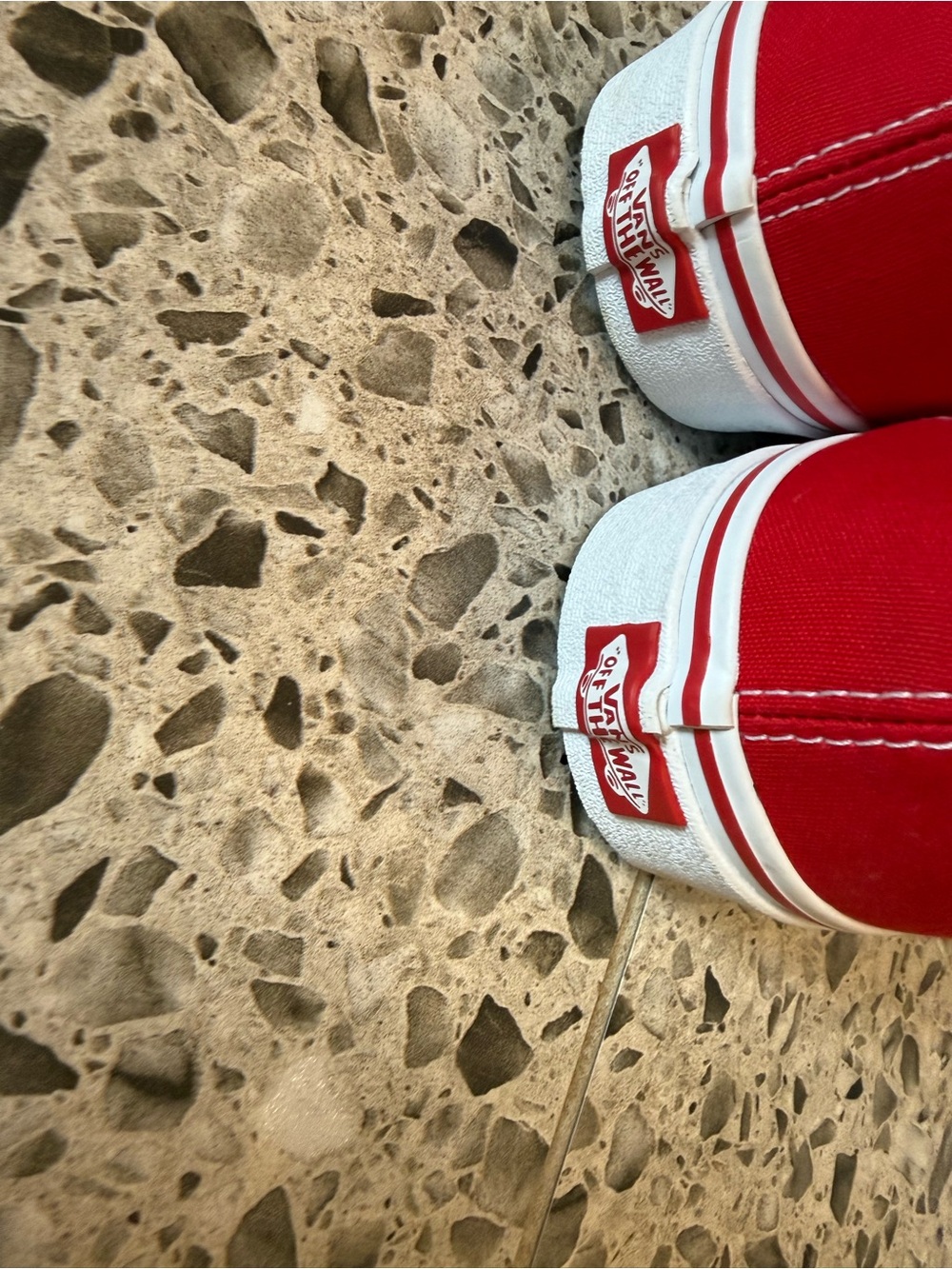 Vans Classic Low-Top Canvas Sneakers - Red with White Accents - Picture 3 of 4